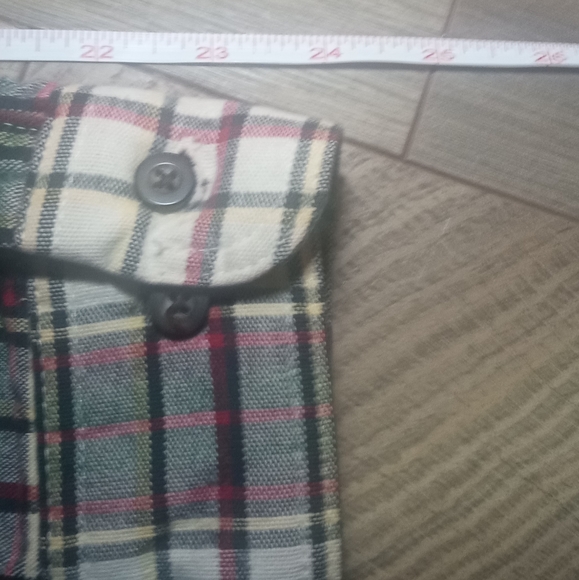 Eddie Bauer Off White, Red & Grey Plaid Flannel Button Down Shirt L/G - Picture 11 of 11